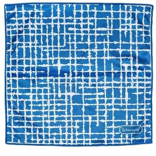 WESERWEF Design Microfiber Glasses Cleaning Cloth – Premium Cleaning Cloth for Eyeglasses, Screens, Tablets, Cameras & Lenses, 12" x 12", Ultra-Soft & Scratch-Free (Blue) - color: blue