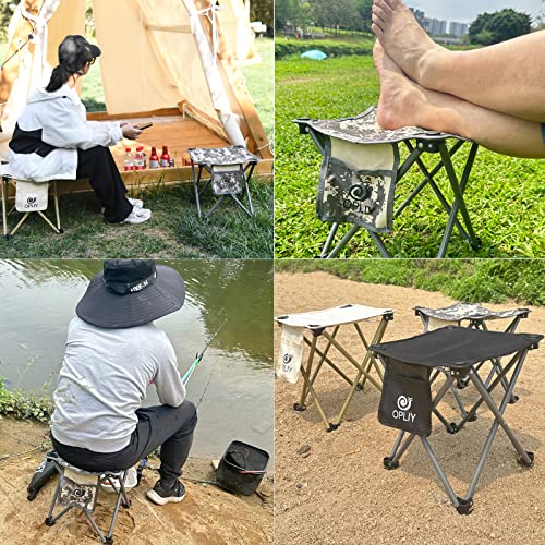 Opliy Camping Stool 2 Pack,Portable Folding Stool for Outdoor Gardening and Beach Hiking Fishing,Foot Stool with Carry Bag (Green) - color: Green
