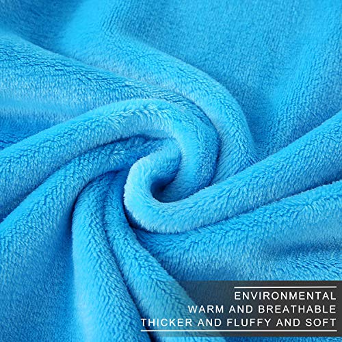 Polar Fleece Throw Blankets Travel Size Light Blue for The Bed Extra Soft Brush Fabric Super Warm Sofa Throw Blanket 50" x 61"(Lake Blue Travel) - color: Lake Blue, size: Travel (50-Inch-by-61-Inch)