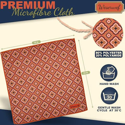 WESERWEF Design Microfiber Glasses Cleaning Cloth – Premium Cleaning Cloth for Eyeglasses, Screens, Tablets, Cameras & Lenses, 12" x 12", Ultra-Soft & Scratch-Free (rooty) - color: rooty