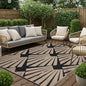 Reversible Outdoor Plastic Straw Rug 5x8 Ft, Waterproof Foldable Camping Mat with Uv Protection, Quick-Dry Plastic Straw Patio Carpet for Deck Rv Porch Backyard Black & Brown