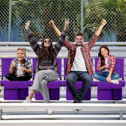 Stadium Seat for Bleachers with Back Support, Portable Bleacher Seat with Wide Comfy Padded Cushion, Metal Hook, Folding Stadium Chair with Shoulder Strap, Carry Handle, Cup Holder, Purple - color: Purple