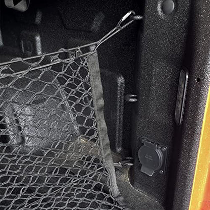 MICTUNING Truck Bed Cargo Net, 49"x15.2" Stretch to 60" Elastic Pickup Cargo Net with 4 Metal Carabiners, Compatible with 2013-2022 Chevy Silverado & 2015-2024 Ford F150 F250 Truck - size: 49x15.2Inch for Pickup