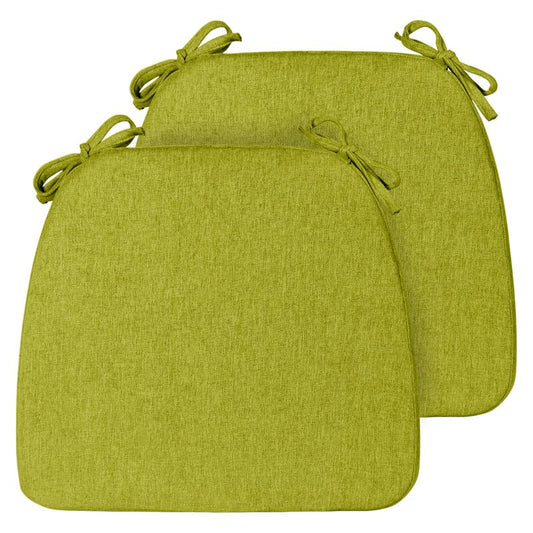 Chair Cushions Set of 2, D-Shaped Seat Cushion for Chair, Non Slip Chair Pads with Ties, 17" x 16" x 2", 40D Foam, Removable Washable Cover, Seat Cushions for Kitchen Chairs, Fluorescent Green - color: Fluorescent Green, size: 2 Pack