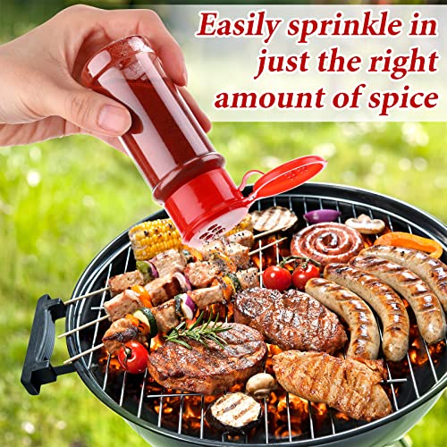Amyhill 100 Pcs Plastic Spice Bottles Spice Jars Seasoning Jars Shaker Plastic Jars 3.3 Oz/ 100ml Seasoning Shaker with Shaker Lids(Red Lid) - color: Red Lid