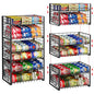 3-Pack Stackable Can Rack Organizer for Pantry, Adjustable Can Holder for Various Ounce of Cans up to 90, Rolling Can Dispenser for Canned Food Soup Goods Storage in Kitchen Cabniet, 2 Tier, Black - style: 2-Tier 3-Pack