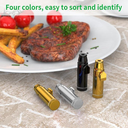 NTIERA Bullet Kit of 3 Pieces, Portable Powder Spice Dispenser Bottle to Carry On Everywhere, Modern Desing with Easier and More Precise Use, 3 Pack (Black), Pepper shaker-2