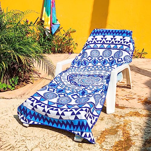 Elite Trend Microfiber Beach Towel for Adults with Bag - Extra Large 78x35 inch Lightweight Sand Free Quick Dry Towel for Travel, Swimming, Yoga, Camping (Blue Angel) - color: Blue Angel, style: Extra Large 78x35"