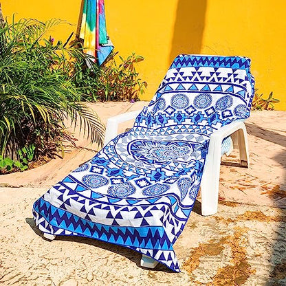 Elite Trend Microfiber Beach Towel for Adults with Bag - Extra Large 78x35 inch Lightweight Sand Free Quick Dry Towel for Travel, Swimming, Yoga, Camping (Blue Angel) - color: Blue Angel, style: Extra Large 78x35"