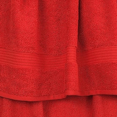 Cotton Paradise 100% Cotton Turkish Towel Set, Soft Absorbent Quick Dry, 6 Piece Towel Set, Red - color: Red