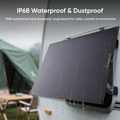 Jackery SolarSaga 100W Light Solar Panel, 25% Conversion Efficiency Bifacial Panels, At 4.52 lbs, IP68 Waterproof and 221° Bendable for Balconies, Rooftops, RVs, Off-Grid Solar Panel Kits, PV Charging - size: 100W Light