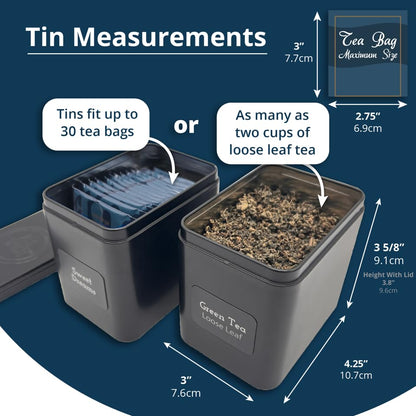AllSpice Tea Organizer Rack with 9 Tins & 160 Magnetic Labels – Perfect for Bagged & Loose Leaf Tea Organization - Walnut - color: Walnut Stain