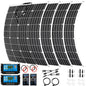 1600 Watt Solar Panel Kit, 4×400 Watt Flexible Solar Power Panel Photovoltaic Module with 40A Solar Charge Controller & Inverter Monocrystalline Solar Panel for Camping Off Grid Battery Charging Boat - color: B 1600 Watt Kit