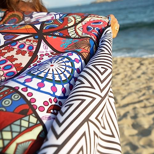 Elite Trend Quick Dry Towel Extra Large 78x35 Inch - Microfiber Beach Towel - Perfect for Beach, Travel, Swimming, Pool, Yoga, Hiking, Camping - Lightweight, Fast Drying, Compact for Adults (Mandala) - color: Mandala, style: Extra Large 78x35"