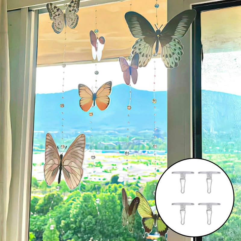 100-Pack Adhesive Ceiling Hooks – Removable, No-Drill Transparent Hanging Discs with Metal Hooks for Party, Wedding, Birthday & Christmas Decorations