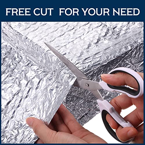 Frienda Rv Window Reflective Insulation Roll 35.8inch*10ft Double Aluminum Foil Heat Bubble Thermal Window Shade Door Cover Blackout for Garage Roof Travel Camper Skylight Shield - size: 35.8inch*10f