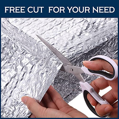 Frienda Rv Window Reflective Insulation Roll 35.8inch*10ft Double Aluminum Foil Heat Bubble Thermal Window Shade Door Cover Blackout for Garage Roof Travel Camper Skylight Shield - size: 35.8inch*10f