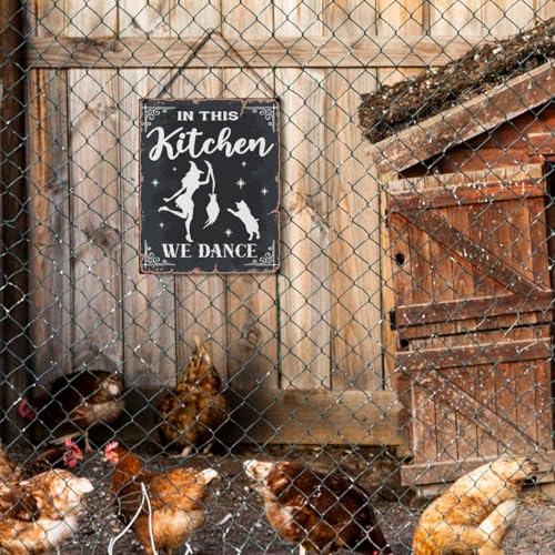 wall-pediments MP 480 In This Kitchen We Dance Witch & Cat Plaque, 6.7 x 10 Inches Witchy Kitchen Decor - color: Generic 9965