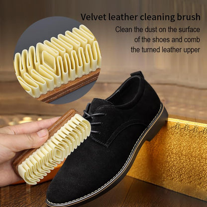 MAXIMILIAN Shoe Shine Brush Kit 3Pcs Solid Wood Horsehair Brushes for Polishing Crepe Suede Shoes Brush Soft Bristles Leather&Nubuck Cleaning kit Remove Stains Remove Spots Restore Suede