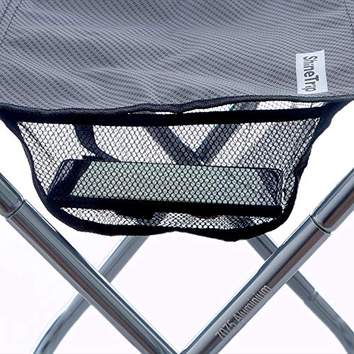 16in Tall Camping Stool, Folding Stool with Carry Bag, Aluminum Alloy Bracket, 1.5lbs Lightweight, Load Capacity to 200lbs, for Travel, Hiking, BBQ, Fishing, Beach