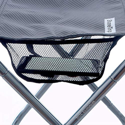 16in Tall Camping Stool, Folding Stool with Carry Bag, Aluminum Alloy Bracket, 1.5lbs Lightweight, Load Capacity to 200lbs, for Travel, Hiking, BBQ, Fishing, Beach