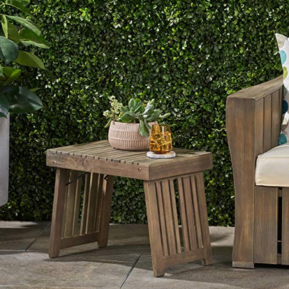Christopher Knight Home Howard Outdoor Acacia Wood Folding Side Table, Gray Finish - color: Gray Finish