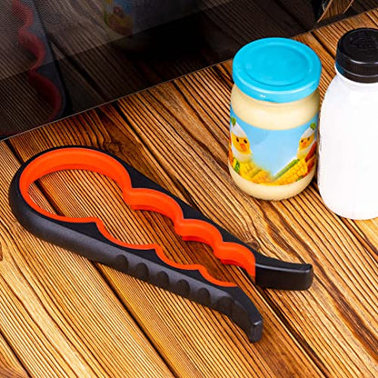 Bloss Jar Opener Bottle Opener Jar Gripper for Weak Hands, Seniors With Arthritis and Children, 4 in 1 Multi-Function Non Slip Colorful Can Opener Tool Get Lids Off Easily, Black Red - color: Black Red