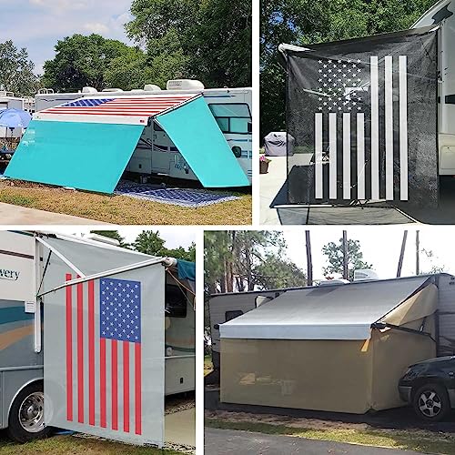 Tentproinc RV Awning Side Shade Screen 9'X7' - Beige Mesh Screen Sunshade Complete Kits Camping Trailer Canopy UV Sun Blocker - 3 Year Warranty - color: Beige