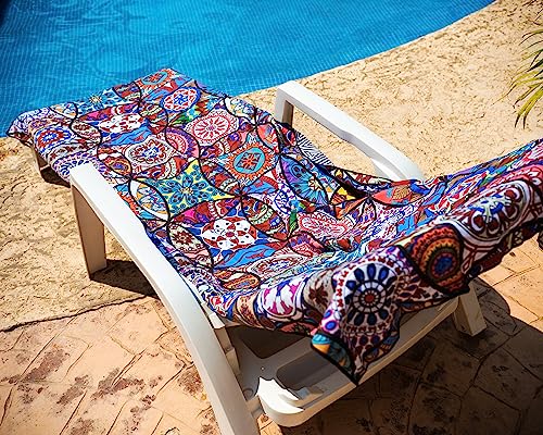 Elite Trend Quick Dry Towel Extra Large 78x35 Inch - Microfiber Beach Towel - Perfect for Beach, Travel, Swimming, Pool, Yoga, Hiking, Camping - Lightweight, Fast Drying, Compact for Adults (Mandala) - color: Mandala, style: Extra Large 78x35"