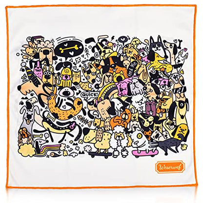 WESERWEF Design Microfiber Glasses Cleaning Cloth – Premium Cleaning Cloth for Eyeglasses, Screens, Tablets, Cameras & Lenses, 12" x 12", Ultra-Soft & Scratch-Free (Funny Dogs) - color: funny dogs