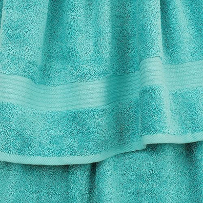 Cotton Paradise 100% Cotton Turkish Towel Set, Soft Absorbent Quick Dry, 6 Piece Towel Set, Turquoise - color: Turquoise