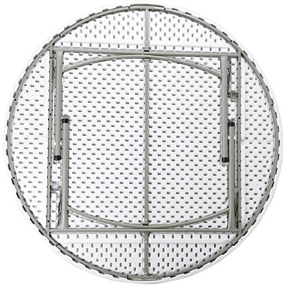 Flash Furniture Elon 6' Round All-Occasion Plastic Folding Event Table, Foldable Portable Banquet Table for Indoor/Outdoor Events, White - size: 6 Foot