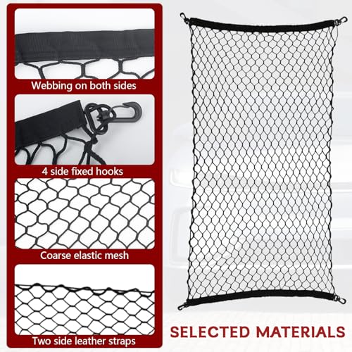 vvag Universal Adjustable Dog Car Barrier for SUVs Trucks,Easy-Install Mesh Pet Divider & Backseat Safety Net for Travel