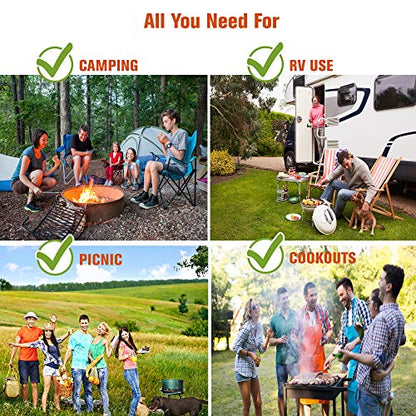13 PC Grilling and Camping Cooking Utensils Set for The Outdoors BBQ - Stainless Steel Camp Kitchen Set Cookware Grill Tool Accessories Kit with Lightweight Stylish Crossbody Carrying Bag (Brown) - style: Brown Lite