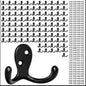 Homanu 100 Pack Coat Hooks, Heavy Duty Double Prong Coat Hooks Wall Mounted with 200 Screws, No Rust Black Metal Wall Hooks for Hanging Towel, Coat, Bag, Hat, Cup, Key - color: 100 Pcs Black