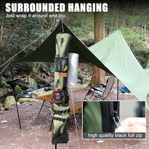Camping Hanging Organizer Tent Organizer for Inside with Campsite Storage Straps & Mesh Pockets & Hanging Hooks for Camping, RV Camper, Picnic, One-Piece Storage Bag Multiple Can Be Spliced