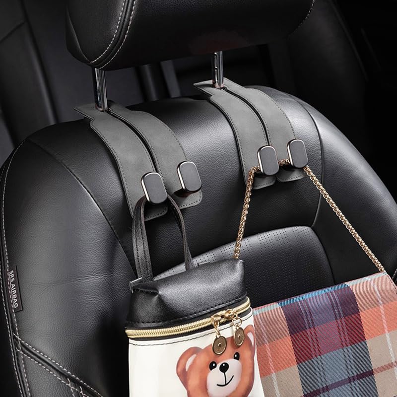 Car Hooks Car Seat Back Double Hooks Rear Seat Small Hooks Storage Hooks，Gray - color: Car Hooks gray
