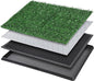 Dog Grass Pet Loo Indoor/Outdoor Portable Potty, Dog Litter Box, Artificial Grass Patch Bathroom Mat and Washable Pee Pad for Puppy Training, Full System with Trays (Pet Training Tray, 20"x16") - size: 20"x16"（4 Layer Potty System)