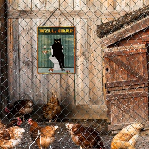 wall-pediments MP 471 Well, Crap Black Cat Toilet Plaque, 6.7 x 10 Inches Hilarious Bathroom Decor - color: Generic 9956