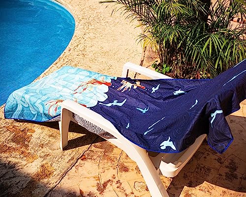 Quick Dry Towel Extra Large 78x35 Inch - Microfiber Beach Towel - Perfect for Beach, Travel, Swimming, Pool, Yoga, Hiking, Camping - Lightweight, Fast Drying, Compact for Adults (Koi Fish) - color: Koi Fish, style: Extra Large 78x35"
