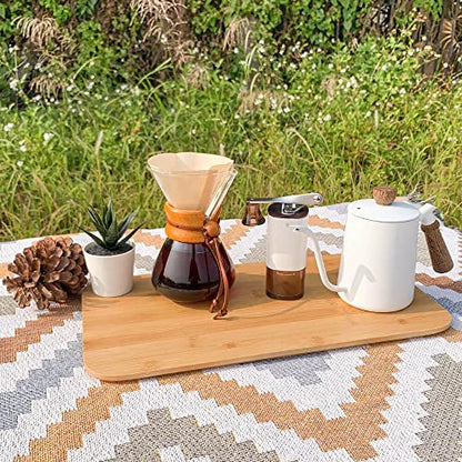 SOTECH Pour Over Coffee Maker Set Pour Over Coffee Dripper Manual Coffee Mill Grinder glass pour over coffee maker - color: White