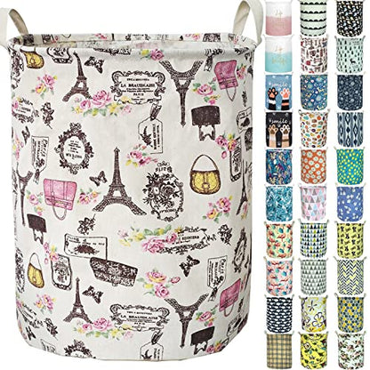Merdes 19.7’’ Waterproof Foldable Laundry Hamper, Dirty Clothes Laundry Basket, Linen Bin Storage Organizer for Toy Collection (Paris) - color: Paris