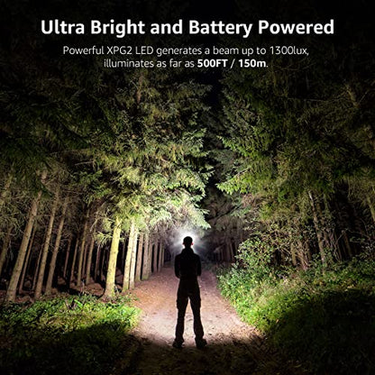 Lepro HeadLamp, 2 Pack Super Bright LED Head lamp with 6 Lighting Modes, Waterproof, Battery Powered LED Lightweight Headlight for Cycling Running Camping for Kids Adults - color: Black-2 Pack