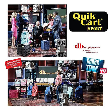 dbest Products Quik Cart Sport Collapsible Rolling Crate on Wheels for Teachers Tote Basket 80 lbs Capacity, Made from Heavy Duty Plastic, Black, Compact - color: Black, style: Sport