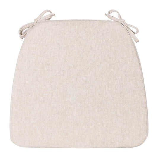 Chair Cushions Set of 1, D-Shaped Seat Cushion for Chair, Non Slip Chair Pads with Ties, 17" x 16" x 2", 40D Foam, Removable Washable Cover, Seat Cushions for Kitchen Chairs, Beige - color: Beige, size: 1 Pack