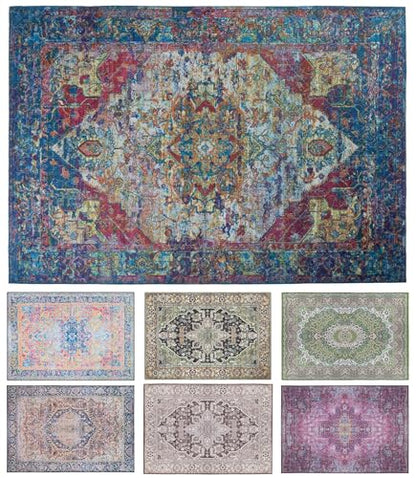 Lovewag Pets Waterproof 2-Pack Pet Feeding Mats - 16" x 24" Premium Cat & Dog Food Mat - Non-Slip, Machine Washable Food Mat Protects Floors & Contains Water Bowl Spills - Place Mats (Bohemian Jewel) - color: Bohemian Jewel