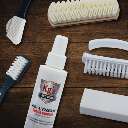 Kg's Premium Shoe Care Kit – Includes Cleaner, Suede Kit, Black & Brown Polish, Brushes, Applicators & Cloths for All Shoes - style: Suede Shoe Cleaning Kit