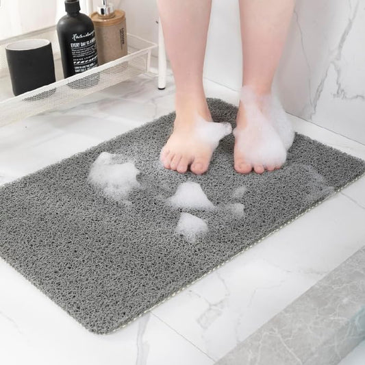Hargiis Non-Slip Bathtub Mat, Anti Slip Shower Mat, Fast Drying Bathtub Mats, Foot Scrubber Mat, Anti Slip Mat for Tub, Floor, Bathroom, Kitchen, Home, Hotel (Grey 40"×28") - color: Grey, size: 40" x 28" (Rectangular)
