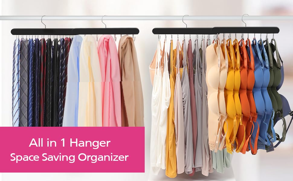 Bra Organizer for Closet Organization, Tank Top Hanger, Bra Hanger 20 Hooks Capacity, Foldable for Closet Organizer and Storage (2)