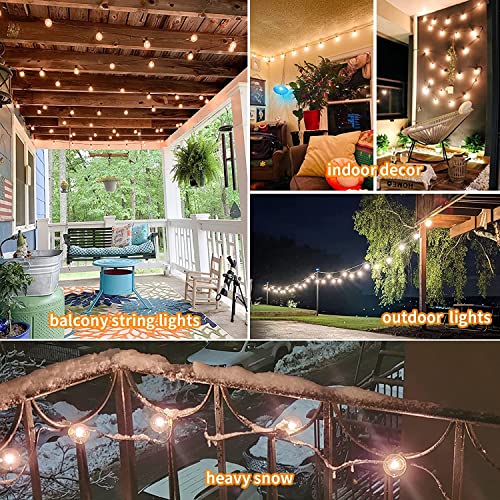 Outdoor String Lights 200FT 2-Pack LED Outside Waterproof Patio Lights Backyard Heavy-Duty Shatterproof Plastic G40 Bulbs 0.6W Efficient Connectable Globe Light Decor Yard Café Exterior - size: 200FT